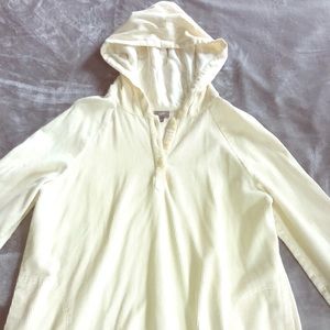 J.Jill Ivory Corduroy Hooded Pullover/ Sweatshirt